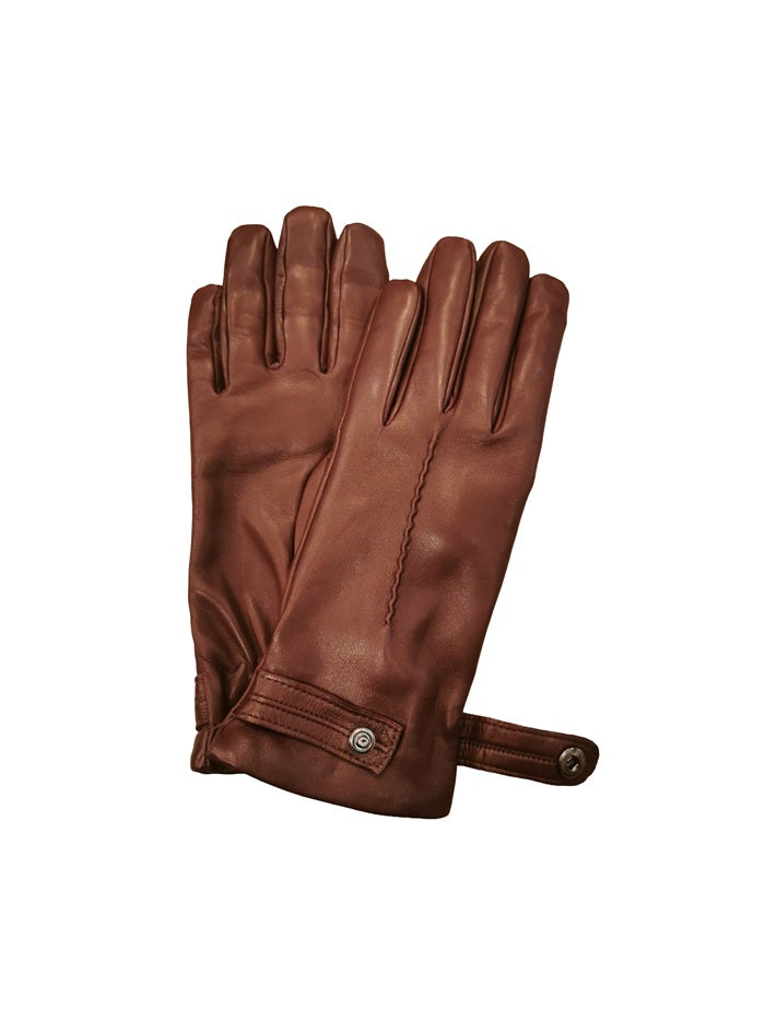 Guanto donna in pelle con bottoncino Pelletteria Allegrini Filippo G4656 bordeaux