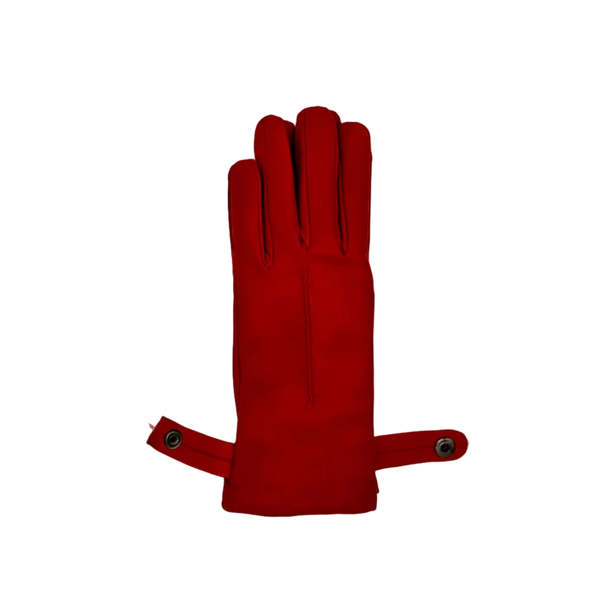 Women's leather glove with snap button Pelletteria Allegrini Filippo G4656 Red