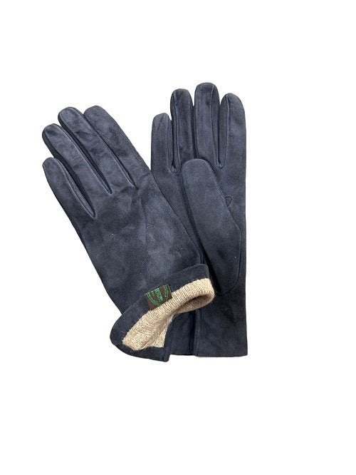 Guanto donna in pelle scamosciata Pelletteria Allegrini Filippo G300 blu
