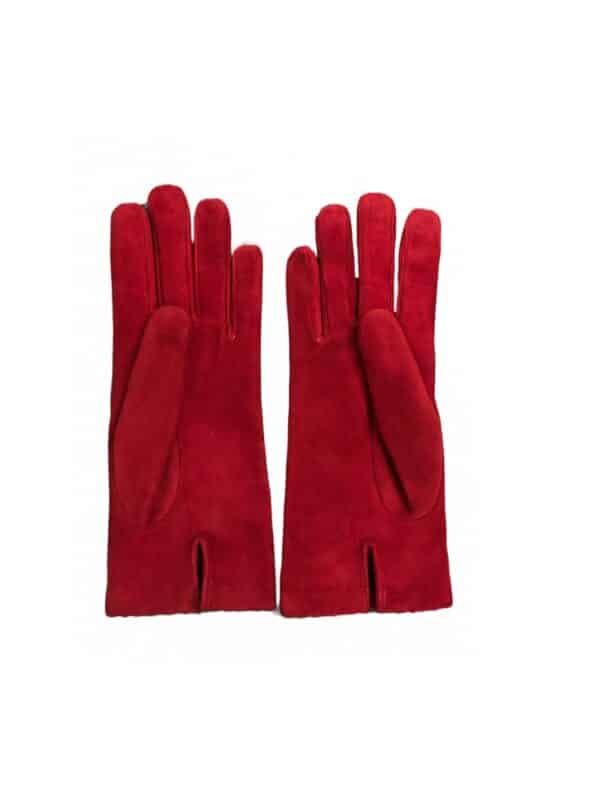Guanto donna in pelle scamosciata Pelletteria Allegrini Filippo G300 rubino