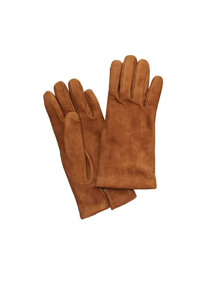 Guanto donna in pelle scamosciata Pelletteria Allegrini Filippo G300 Tabacco