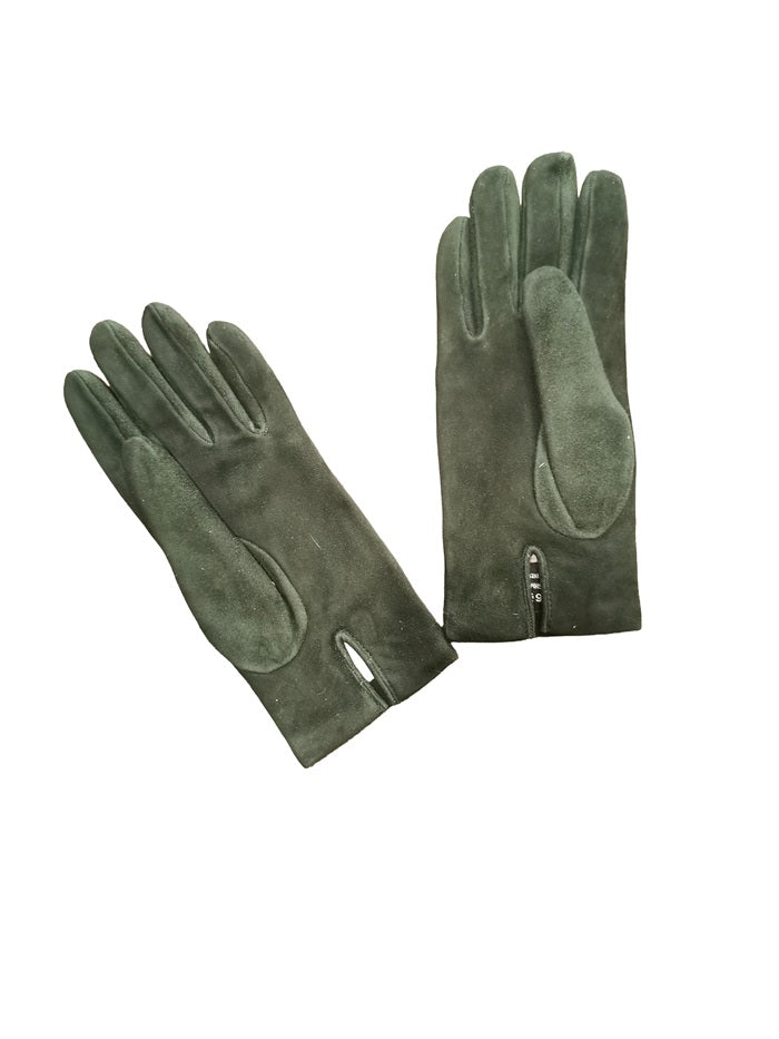 Guanto donna in pelle scamosciata Pelletteria Allegrini Filippo G300 verde bottiglia