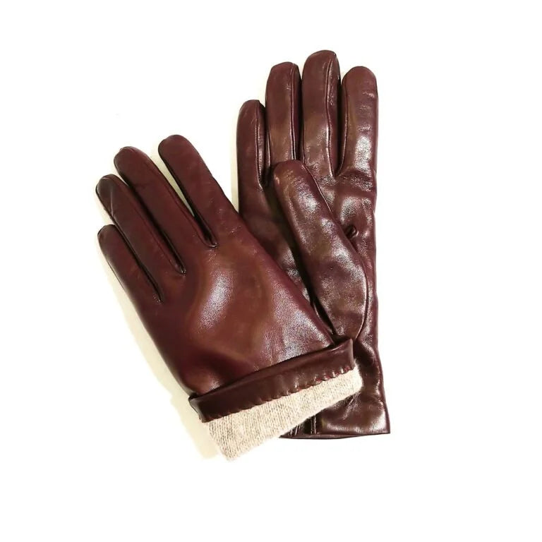 Guanto donna liscio in pelle Pelletteria Allegrini Filippo G303C marrone