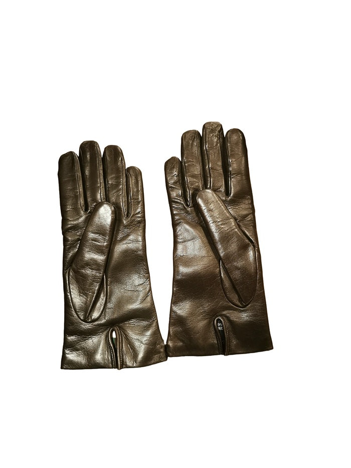 Guanto donna liscio in pelle Pelletteria Allegrini Filippo G303C Testa di moro