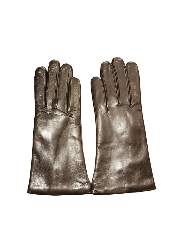 Guanto donna liscio in pelle Pelletteria Allegrini Filippo G303C Testa di moro