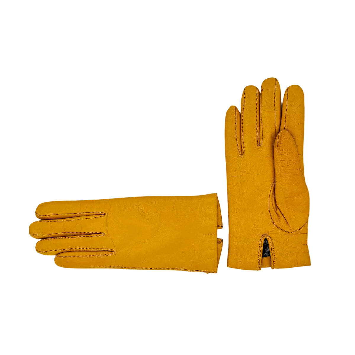 Women's smooth leather gloves Pelletteria Allegrini Filippo G303C Yellow