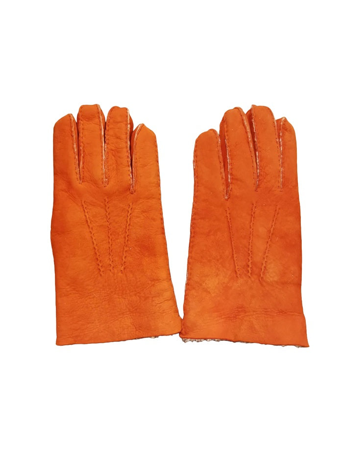 Men's Merino Wool Glove Pelletteria Allegrini Filippo G208 Orange