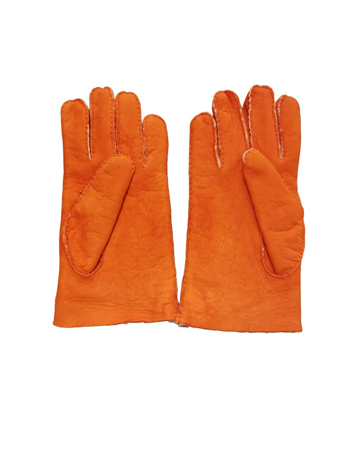 Men's Merino Wool Glove Pelletteria Allegrini Filippo G208 Orange