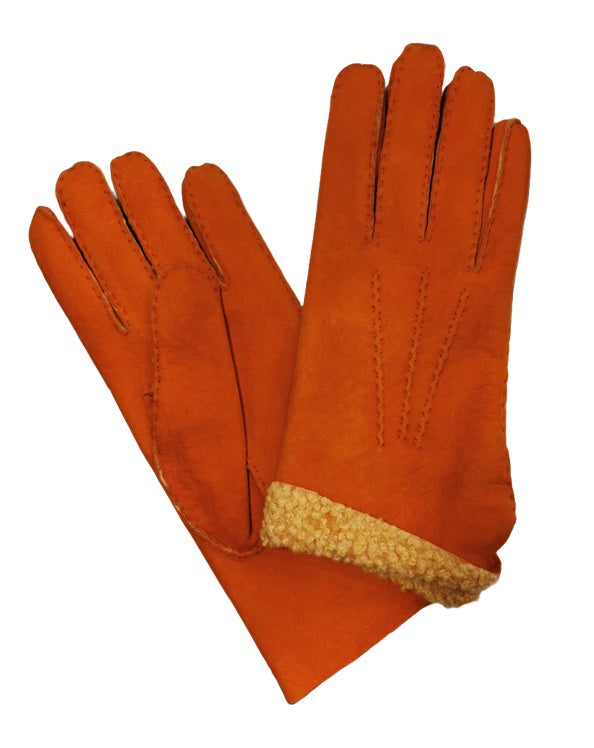 Men's Merino Wool Glove Pelletteria Allegrini Filippo G208 Orange
