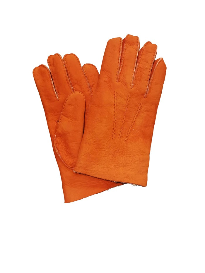 Men's Merino Wool Glove Pelletteria Allegrini Filippo G208 Orange