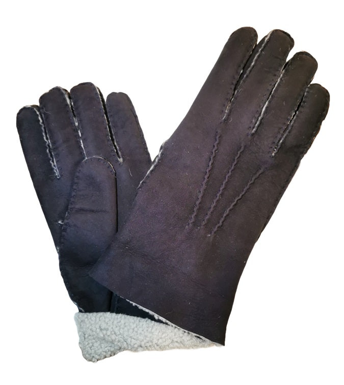 Men's merino leather glove Pelletteria Allegrini Filippo G208 blue