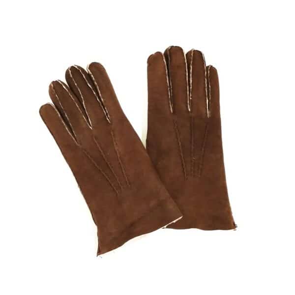 Men's Merino Wool Glove by Pelletteria Allegrini Filippo G208 Dark Brown