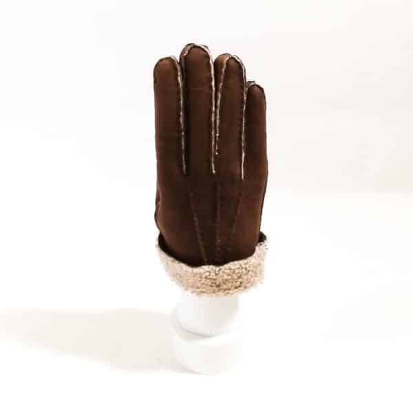 Men's Merino Wool Glove by Pelletteria Allegrini Filippo G208 Dark Brown