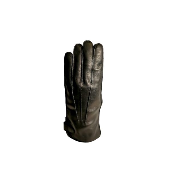 Men's leather glove with button Pelletteria Allegrini Filippo G2972 black