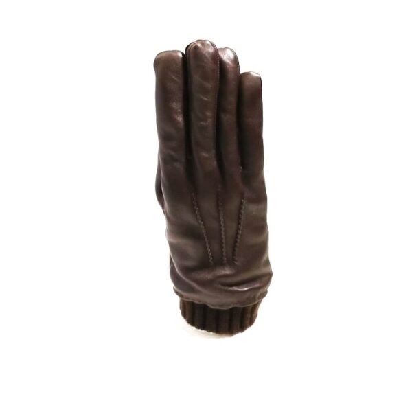 Men's leather glove with cuff Pelletteria Allegrini Filippo G2758 dark brown