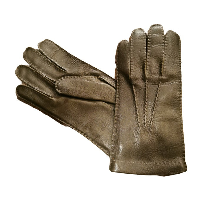 Men's leather glove with elephant design Pelletteria Allegrini Filippo G2211U Loden