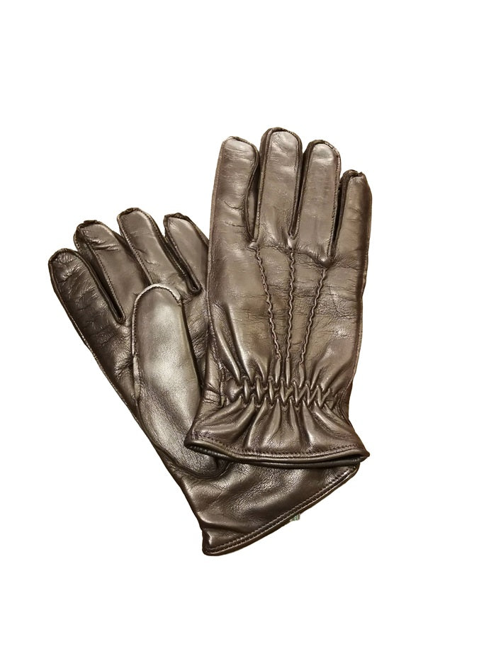 Men's leather glove Pelletteria Allegrini Filippo G1112 dark brown