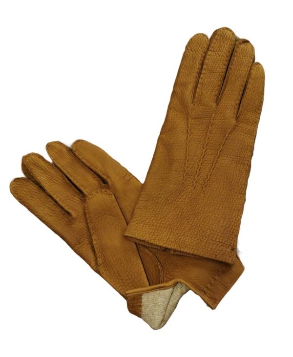Men's Suede Leather Gloves Pelletteria Allegrini Filippo G202 Tobacco