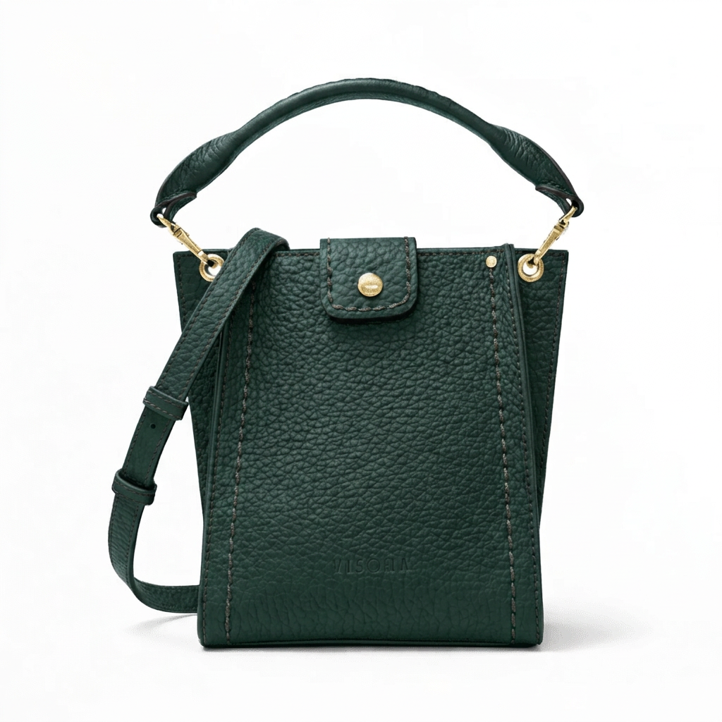 Borsa in pelle Visonà 22175 verde bottiglia - Pelletteria Allegrini