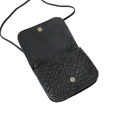 Woven Leather Shoulder Bag Visonà ESMERALDA 20315 Black