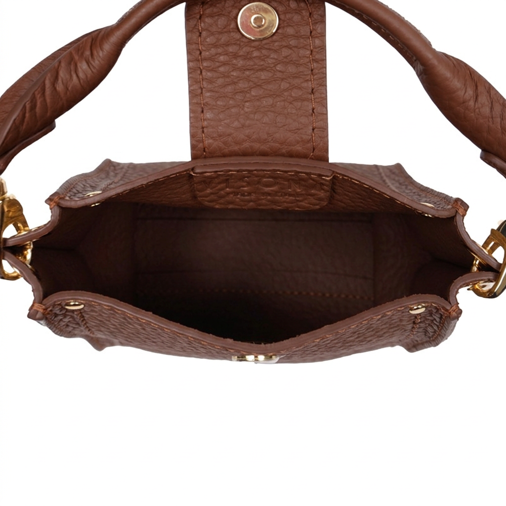 Borsa in pelle Visonà 22175 tabacco