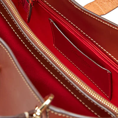 Borsa in pelle con manici e tracolla Boldrini Selleria 06850 golden