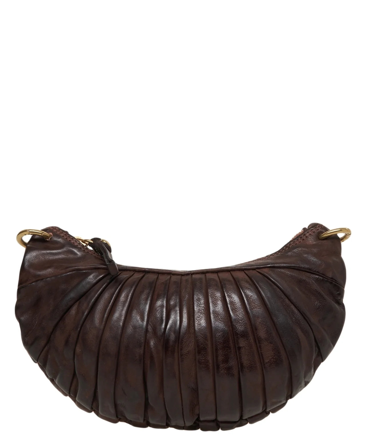 Mini borsa a tracolla Luna in pelle Campomaggi C044070ND X2982 testa di moro