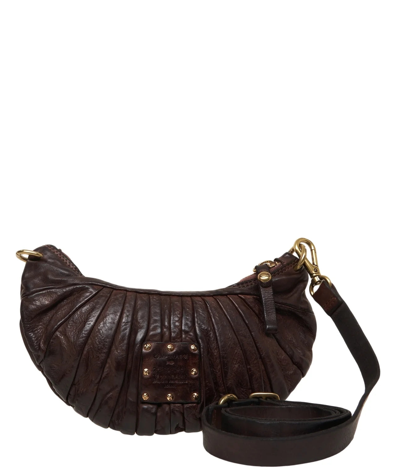 Mini borsa a tracolla Luna in pelle Campomaggi C044070ND X2982 testa di moro