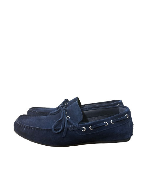 Men's Suede Moccasin Pelletteria Allegrini Filippo 3744 Blue