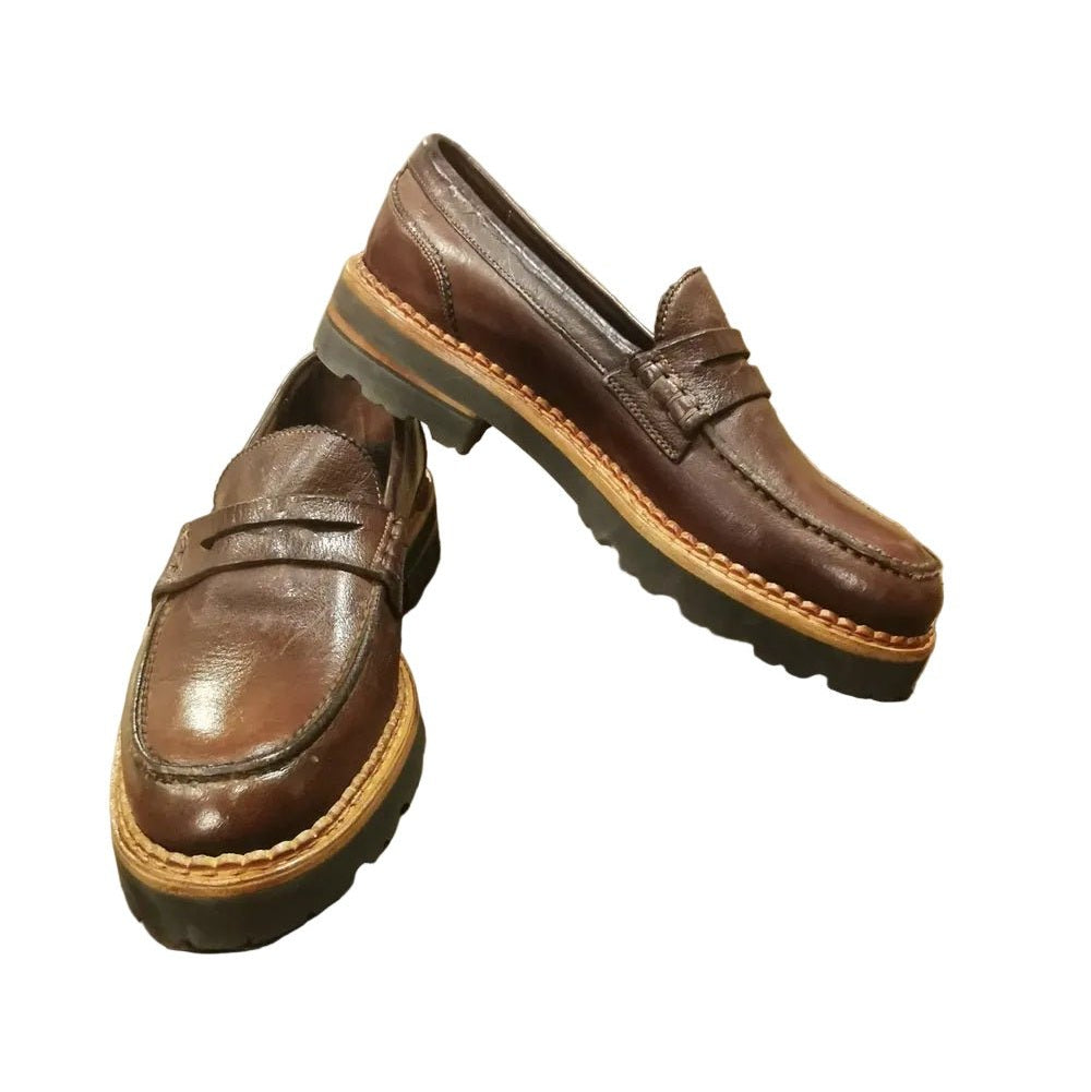 Mocassino con para alta da donna Pelletteria Allegrini Filippo LANA Sigaro - Pelletteria Allegrini