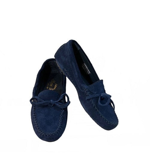 Women's suede moccasin Pelletteria Allegrini Filippo 4326 Blue