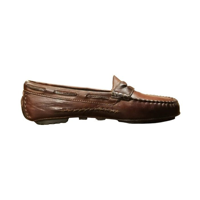 Mocassino donna in pelle Pelletteria Allegrini Filippo 5108 Marrone - Pelletteria Allegrini