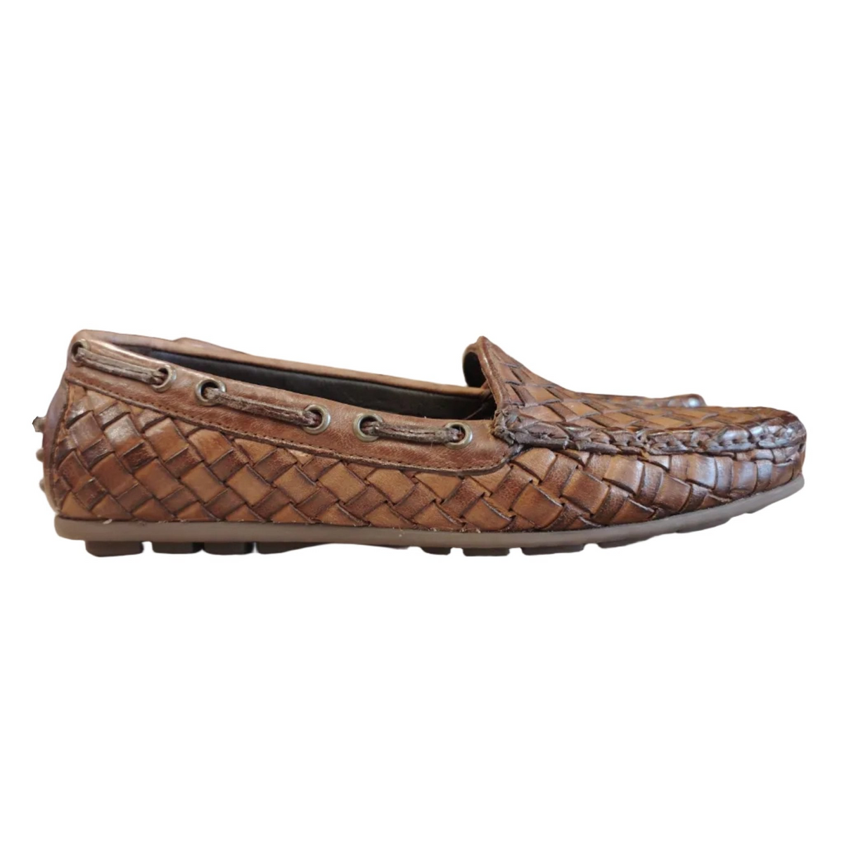 Mocassino intrecciato donna in pelle Pelletteria Allegrini Filippo D748 Cerro