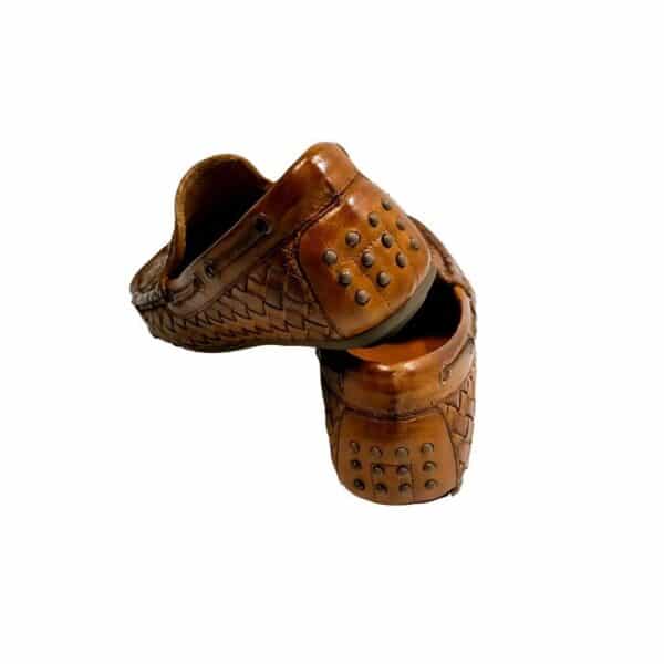 Mocassino intrecciato uomo in pelle Pelletteria Allegrini Filippo A748 cerro