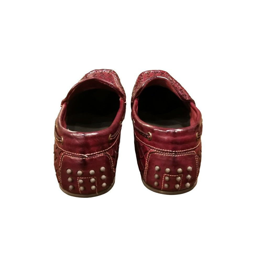 Mocassino intrecciato uomo in pelle Pelletteria Allegrini Filippo A748 Fegato - Pelletteria Allegrini