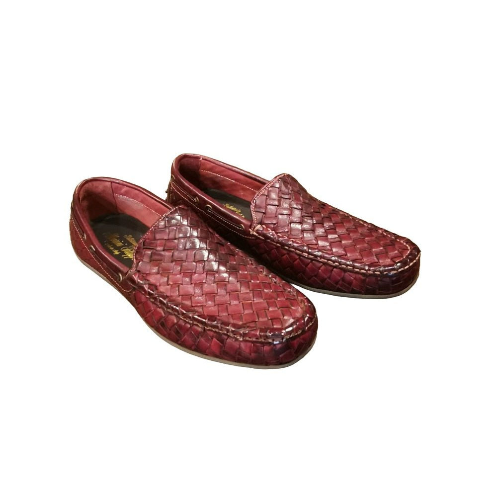 Mocassino intrecciato uomo in pelle Pelletteria Allegrini Filippo A748 Fegato - Pelletteria Allegrini
