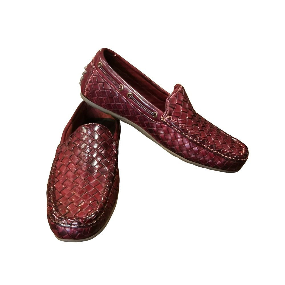 Mocassino intrecciato uomo in pelle Pelletteria Allegrini Filippo A748 Fegato - Pelletteria Allegrini