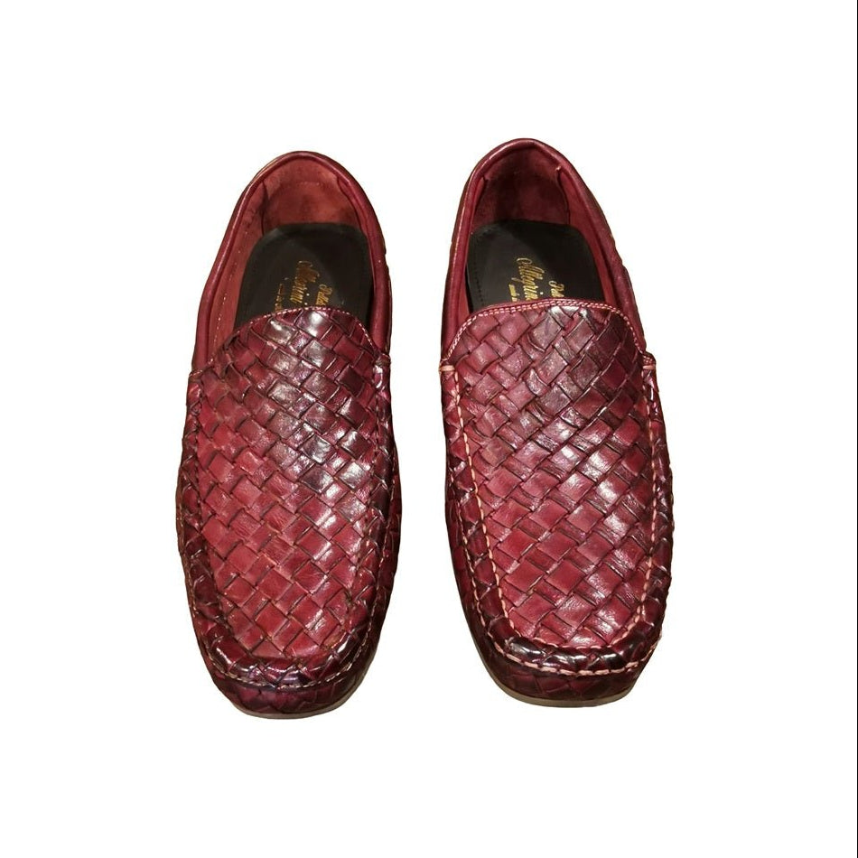 Mocassino intrecciato uomo in pelle Pelletteria Allegrini Filippo A748 Fegato - Pelletteria Allegrini