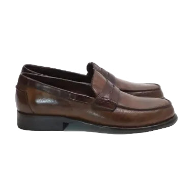 Mocassino uomo in pelle Pelletteria Allegrini Filippo 1253 Marrone - Pelletteria Allegrini