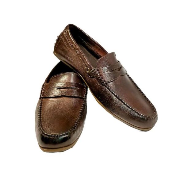 Men's leather loafer Pelletteria Allegrini Filippo 2515 dark brown