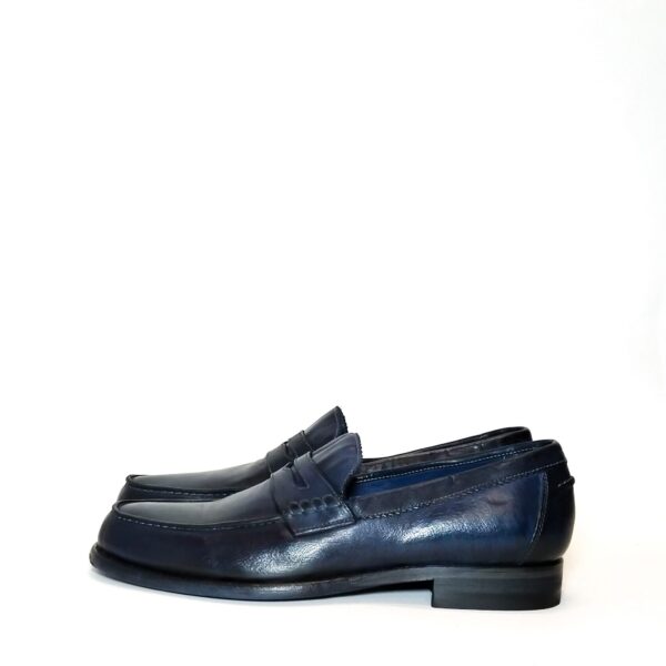 Men's leather loafer Pelletteria Allegrini Filippo 1253 blue