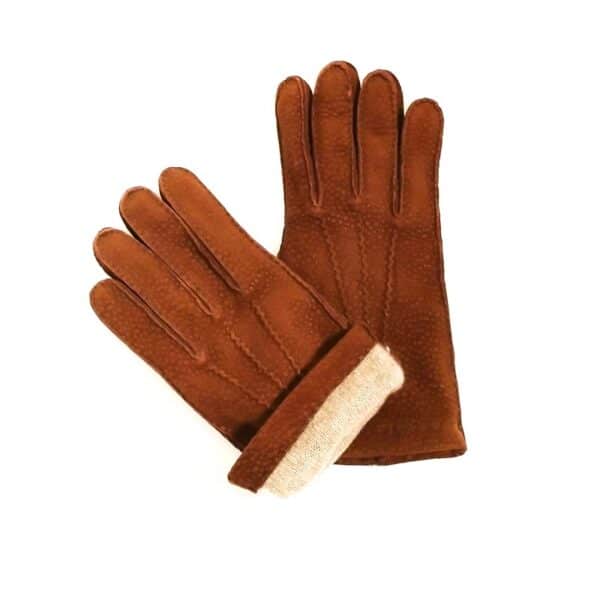 Guanto uomo in Pecary Pelletteria Allegrini g207 tabacco
