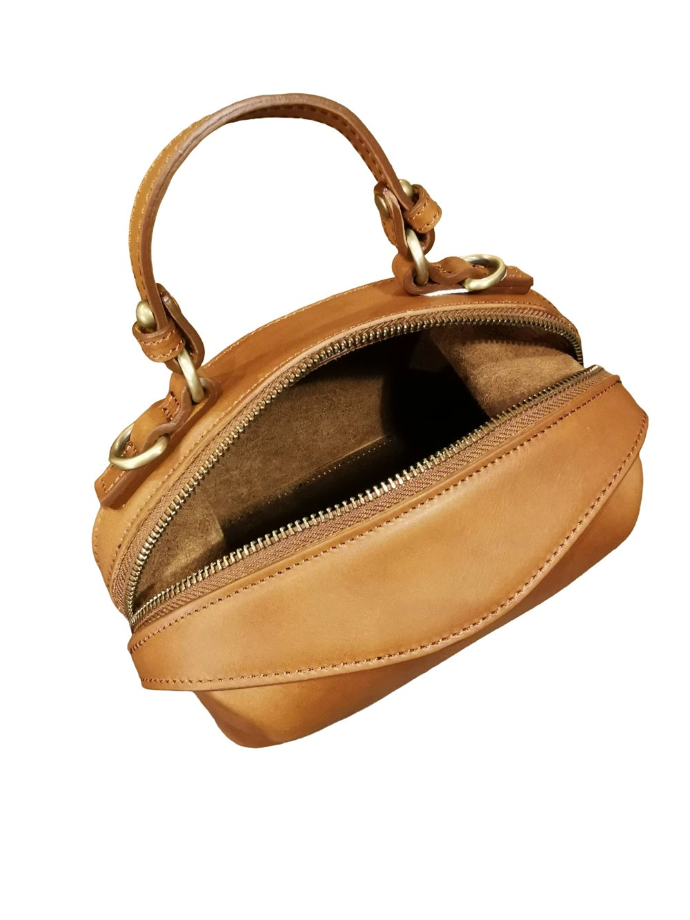 Borsa piccola a forma di cubo, con manico fisso e tracolla staccabile e regolabile, realizzata in pelle. Made in Italy