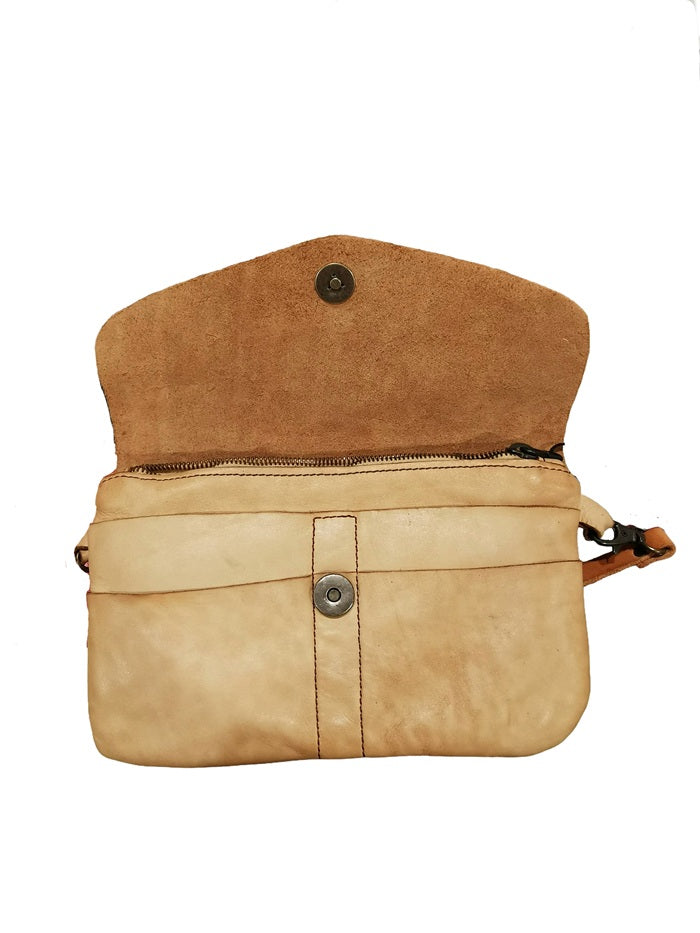 Leather clutch bag Pelletteria Allegrini Filippo 1244 Beige