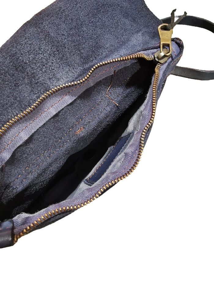 Leather clutch/waist bag Pelletteria Allegrini Filippo 1523 Blue