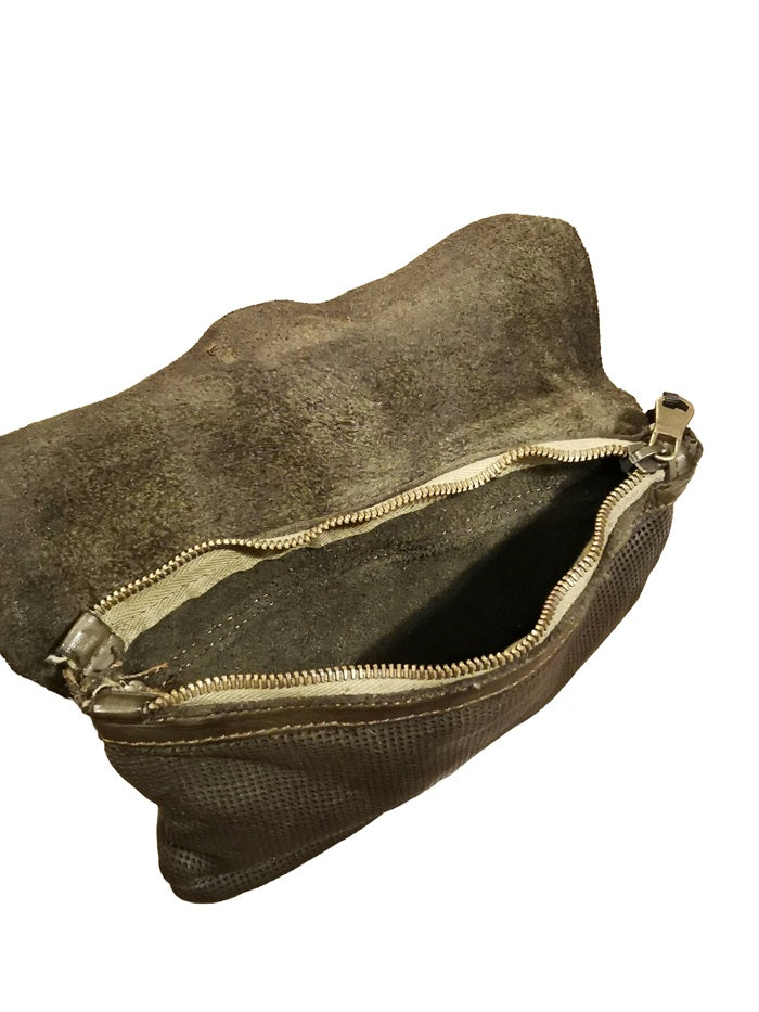 Leather clutch/waist bag Pelletteria Allegrini Filippo 1523 Military Green