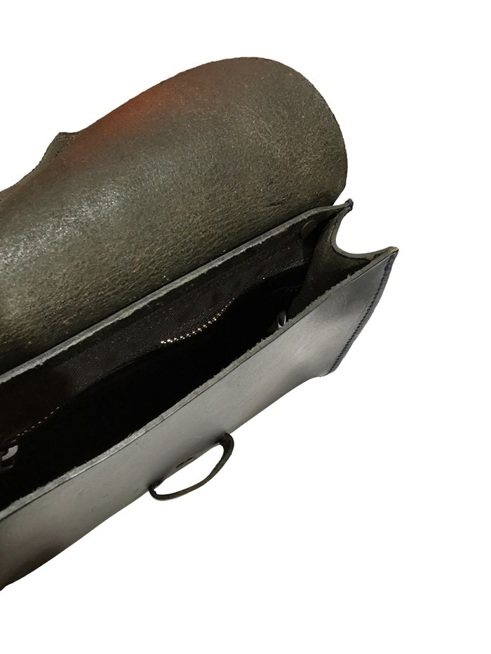 Rigid leather clutch bag Pelletteria Allegrini Filippo 1620 Blue