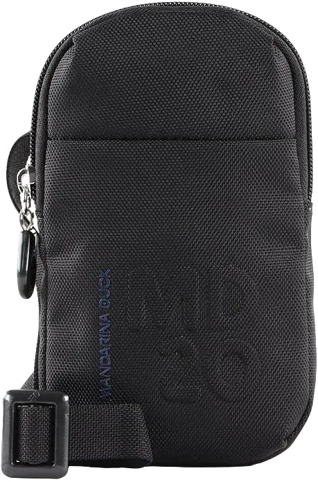 Porta telefono con tracolla in tessuto MD Mandarina Duck P10QMPN2 Nero