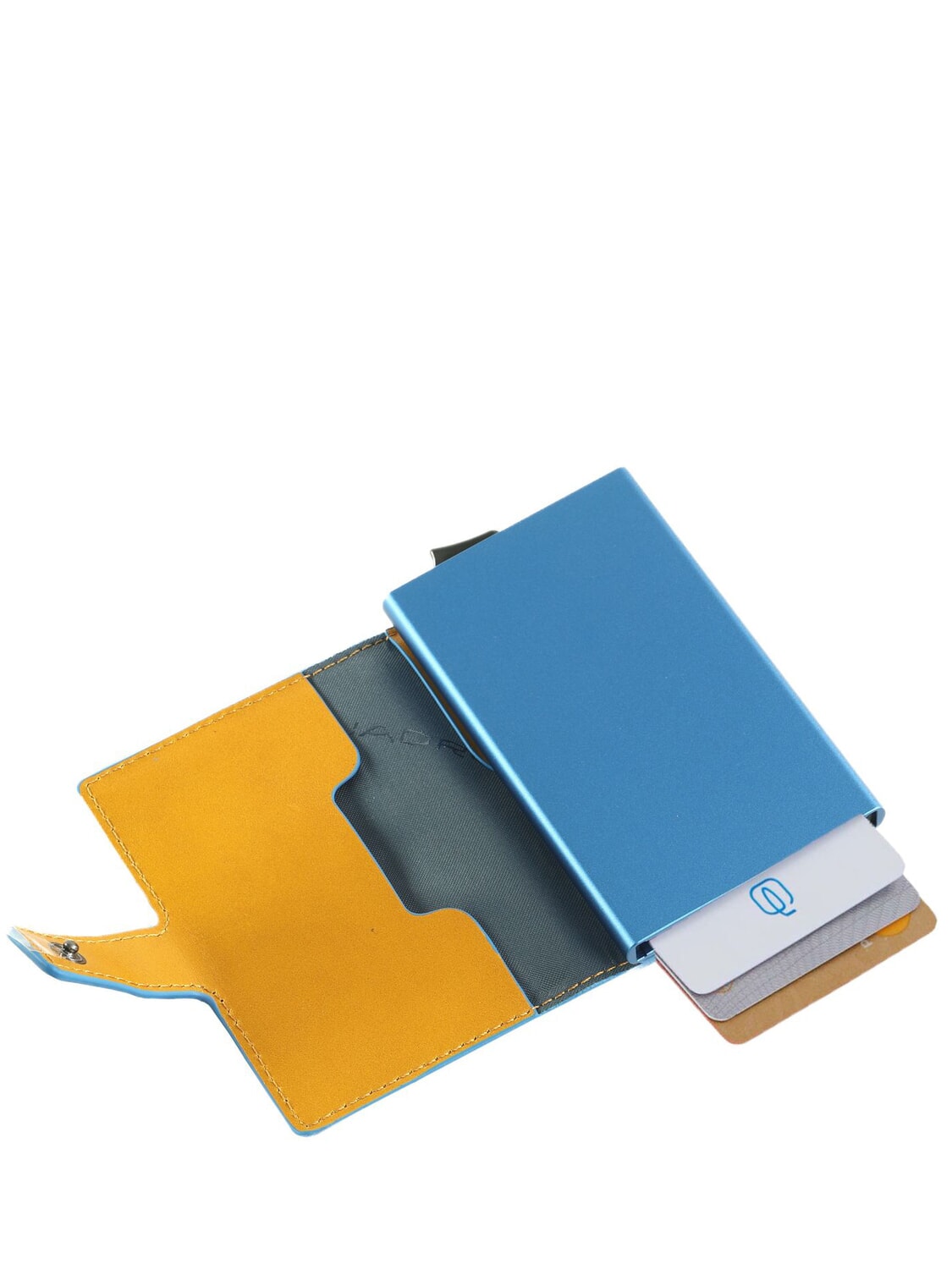 Card holder leather and aluminium Piquadro PP5649B2BLR Yellow