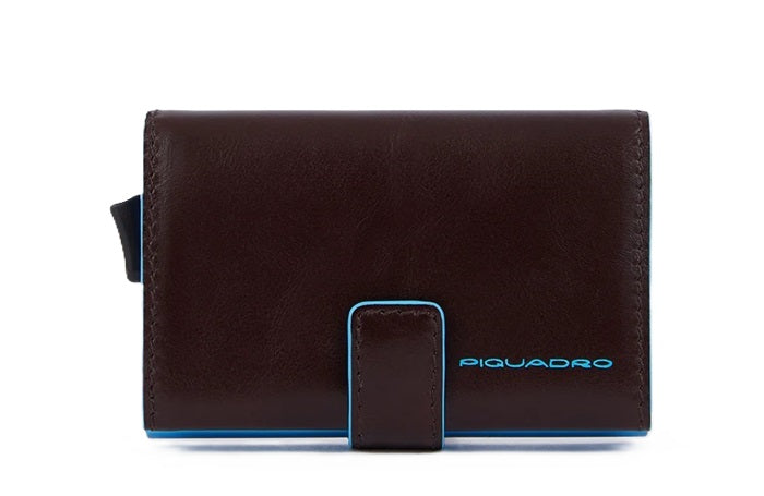 Portacarte in alluminio e pelle Piquadro PP5649B2BLR Mogano